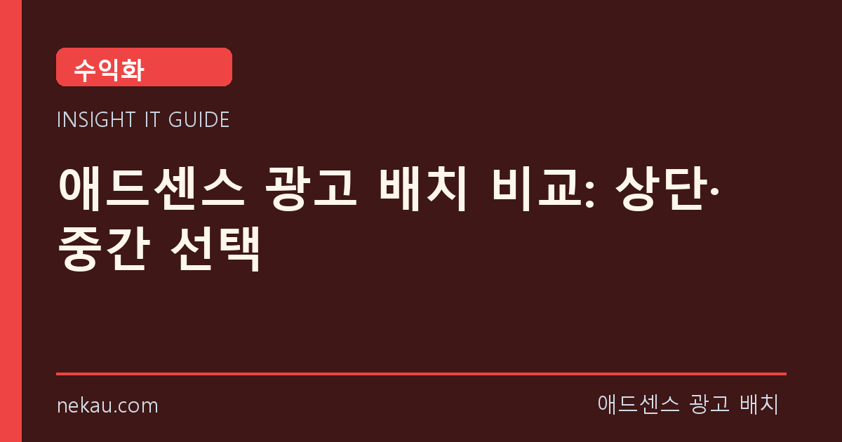 애드센스 광고 배치 비교: 상단·중간 선택 썸네일