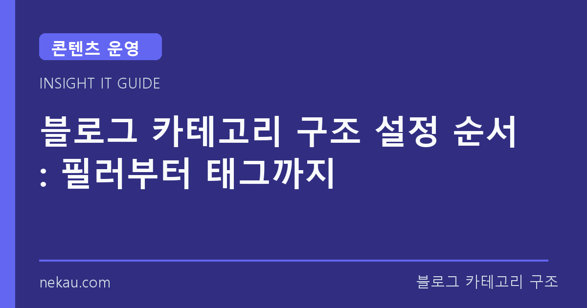 블로그 카테고리 구조 설정 순서: 필러부터 태그까지 썸네일