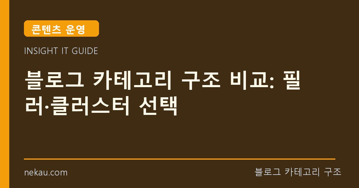 블로그 카테고리 구조 비교: 필러·클러스터 선택 썸네일