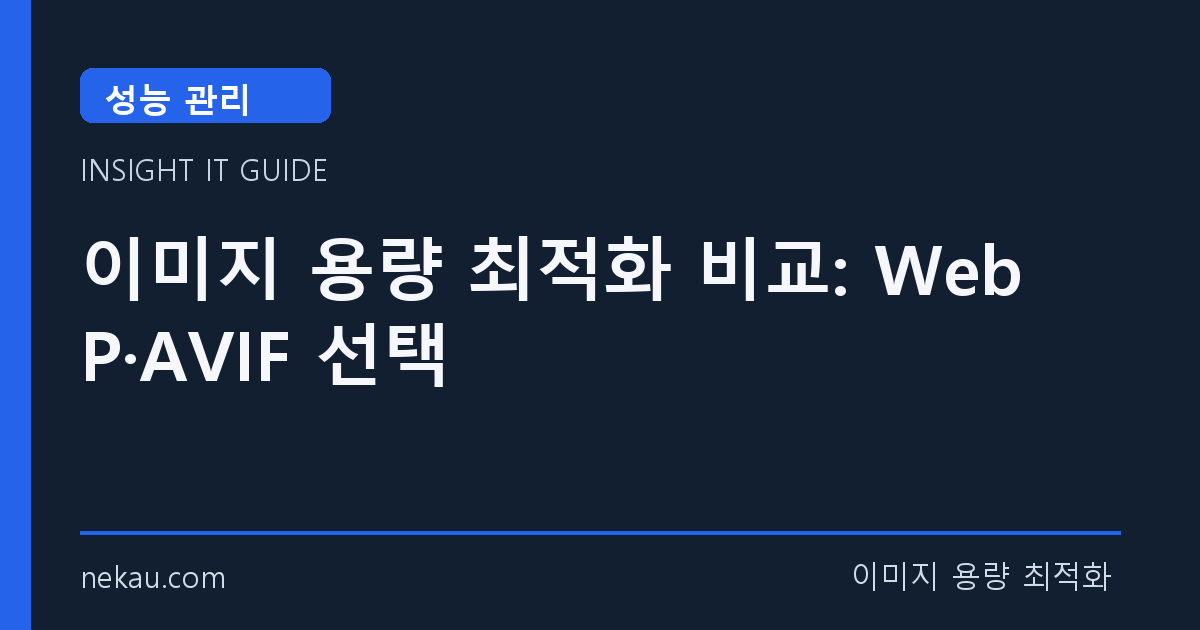 이미지 용량 최적화 비교: WebP·AVIF 선택 썸네일