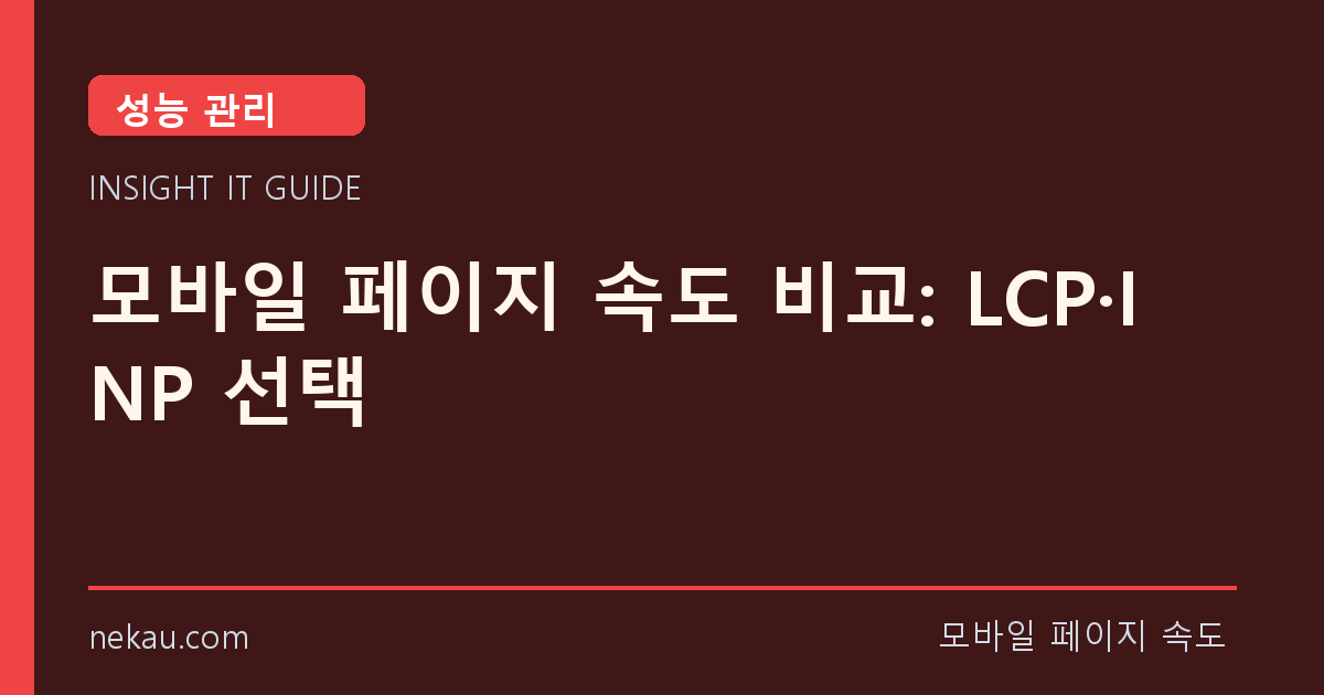 모바일 페이지 속도 비교: LCP·INP 선택 썸네일