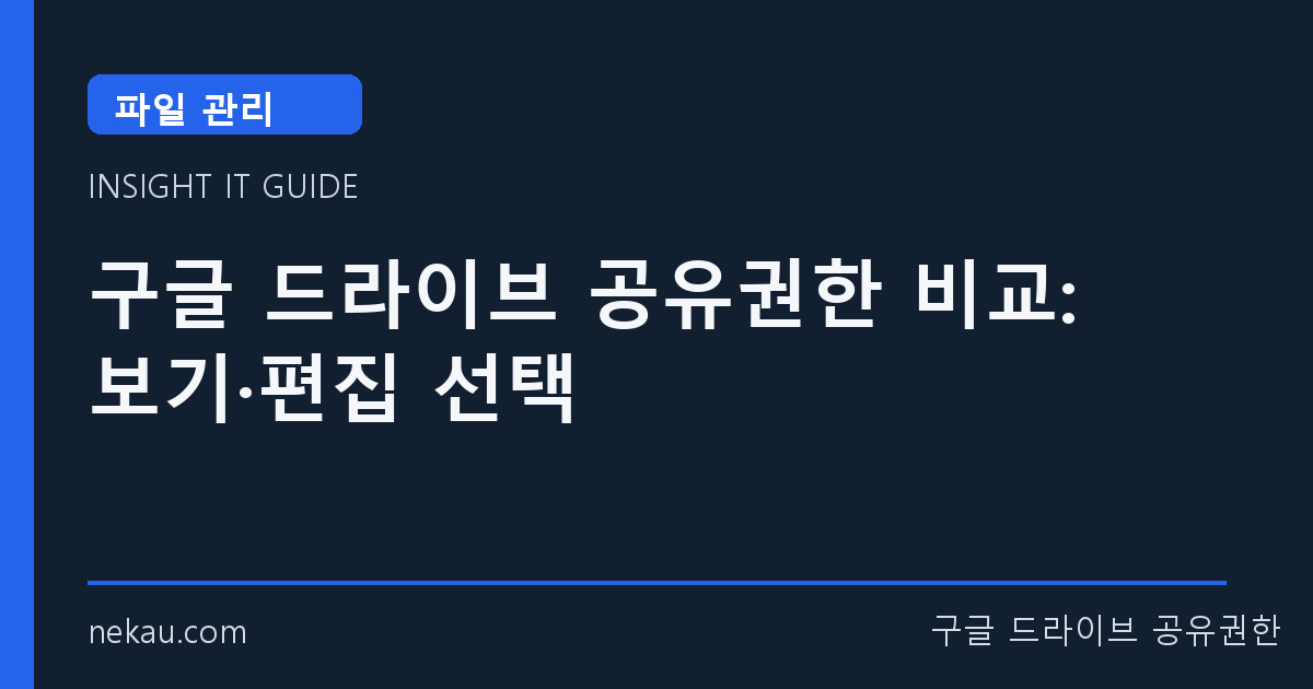 구글 드라이브 공유권한 비교: 보기·편집 선택 썸네일