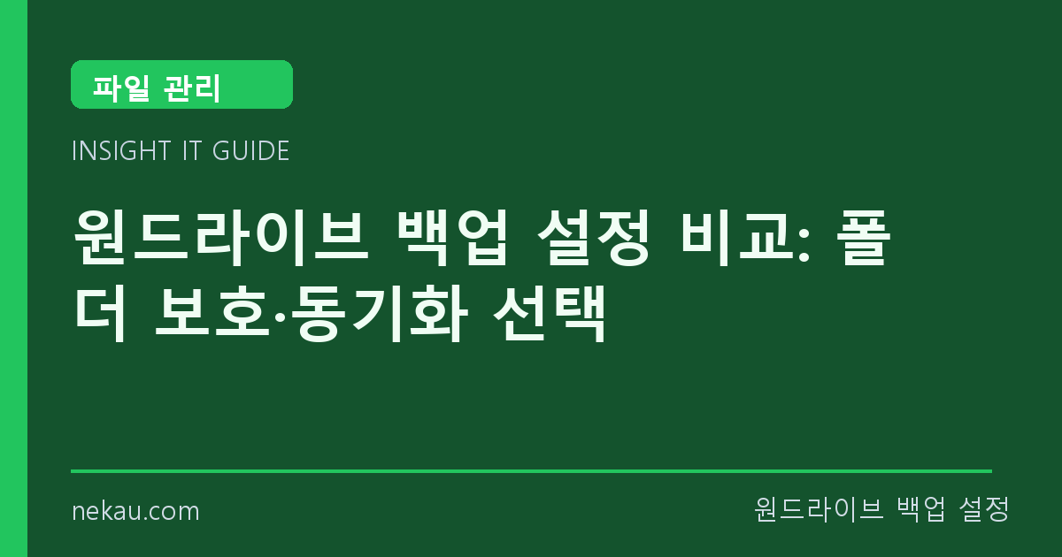 원드라이브 백업 설정 비교: 폴더 보호·동기화 선택 썸네일