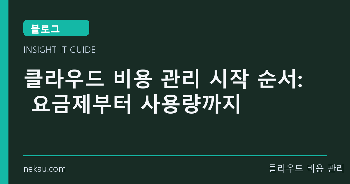 클라우드 비용 관리 시작 순서: 요금제부터 사용량까지 썸네일