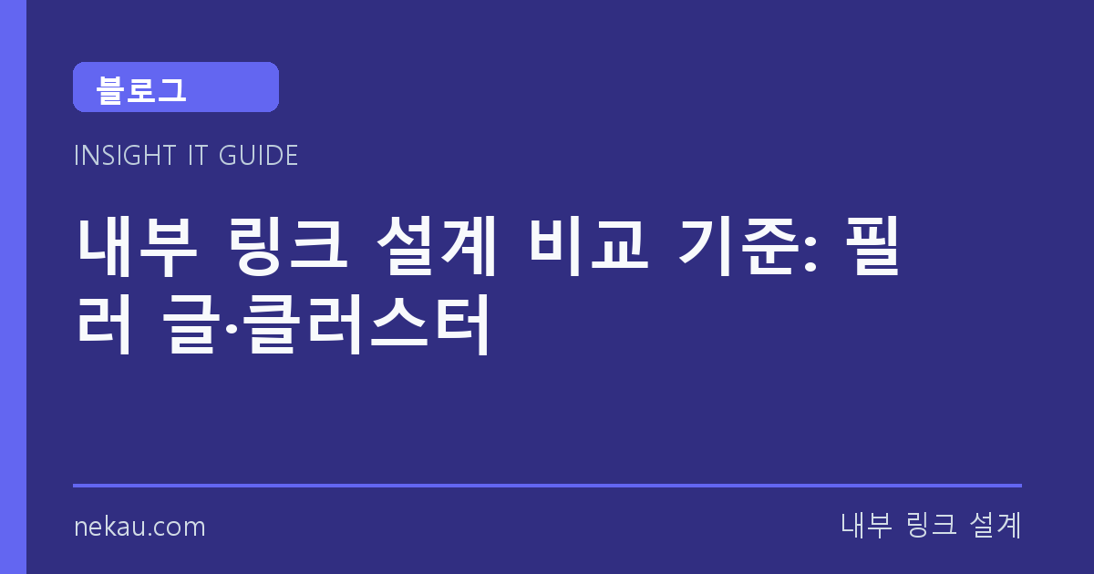내부 링크 설계 비교 기준: 필러 글·클러스터 썸네일
