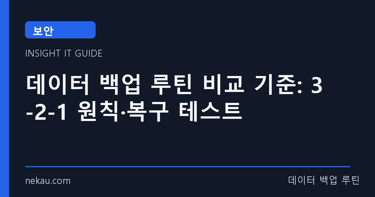 데이터 백업 루틴 비교 기준: 3-2-1 원칙·복구 테스트 썸네일