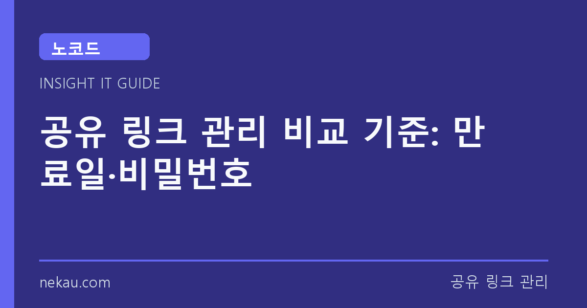 공유 링크 관리 비교 기준: 만료일·비밀번호 썸네일