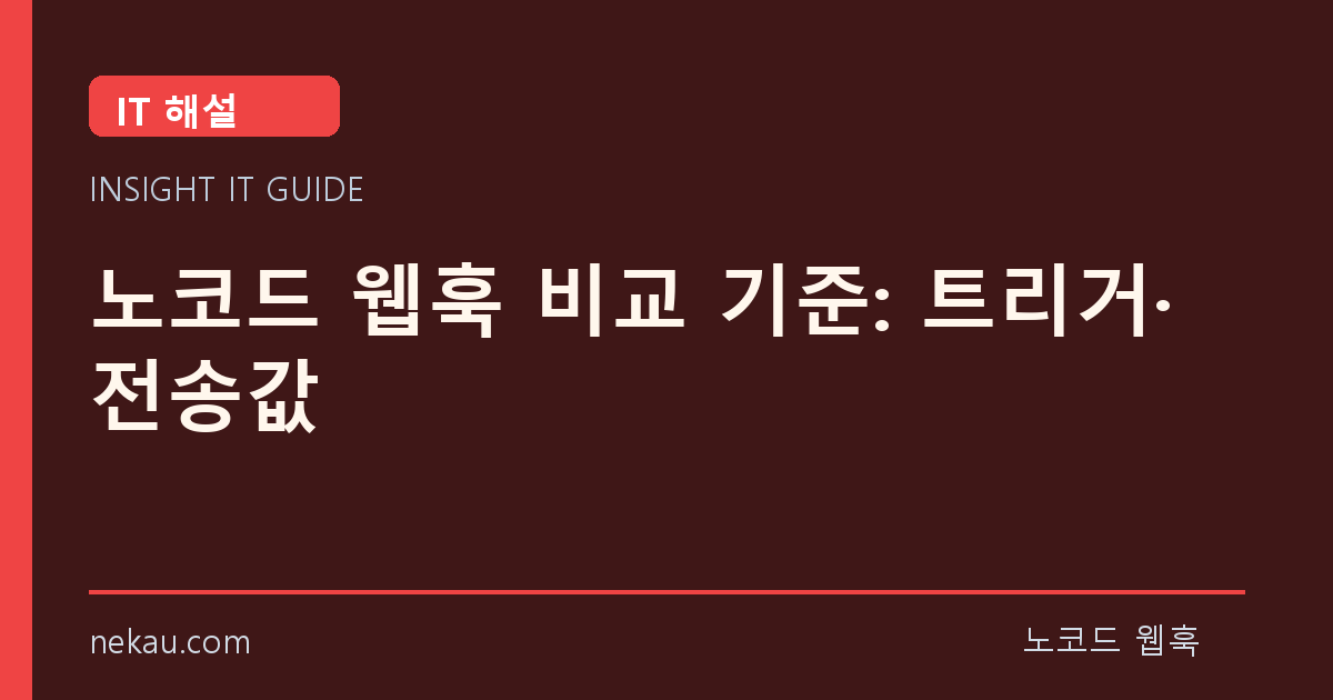 노코드 웹훅 비교 기준: 트리거·전송값 썸네일