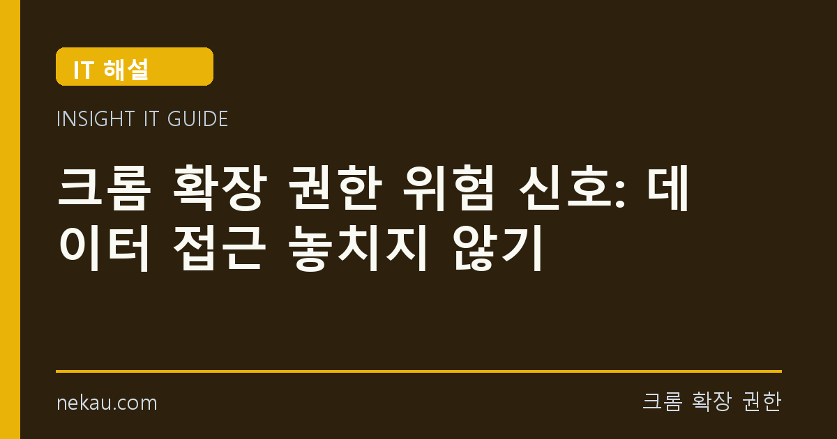 크롬 확장 권한 위험 신호: 데이터 접근 놓치지 않기 썸네일